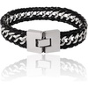 image:imageLucky Brand Mens Stainless Steel and Leather Bracelet 85 Stainless Steel and Black Link Bracelet