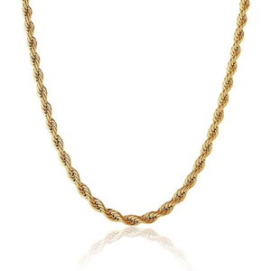 image:imageLucky Brand Mens Stainless Steel Rope Chain Necklace  22 GoldTone Plated 7MM Durable 316L Steel Jewelry