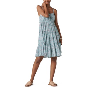 image:imageLucky Brand Womens Tiered Floral Mini DressBlue Multi