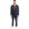 image:imageLucky Brand Mens Knit Blazer Sportcoat Rayon Polyester Blend Slim Fit Plaid 2 Button Notch CollarNavy