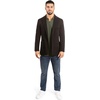 image:imageLucky Brand Mens Knit Plaid Blazer Black Slim Fit Rayon and Polyester Blend Sportcoat with Notch Collar