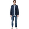 image:imageLucky Brand Mens Navy Heather Glen Plaid Knit Sportcoat Slim Fit 2Button