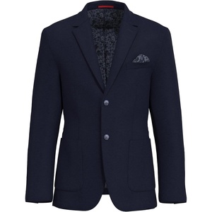 image:imageLucky Brand Mens Knit Blazer Sportcoat Rayon Polyester Blend Slim Fit Plaid 2 Button Notch CollarNavy