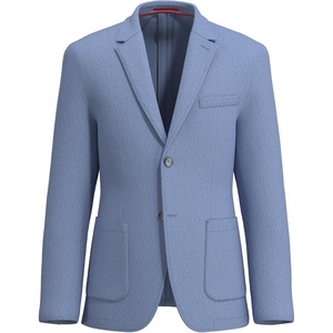 image:imageLucky Brand Mens Sport Coat Slim Fit Knit Plaid Unstructured 2 Button Notch CollarBlue