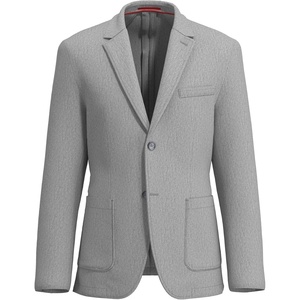 image:imageLucky Brand Mens Sport Coat Slim Fit Knit Plaid Unstructured 2 Button Notch CollarGrey