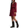 image:imageLucky Brand Womens Long Sleeve Satin Mini DressBerry