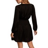 image:imageLucky Brand Womens Long Sleeve Satin Mini DressBlack