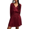 image:imageLucky Brand Womens Long Sleeve Satin Mini DressBerry