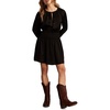 image:imageLucky Brand Womens Long Sleeve Satin Mini DressBlack