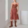 image:imageLucky Brand Womens Lace Up Chiffon Midi DressBrown Multi