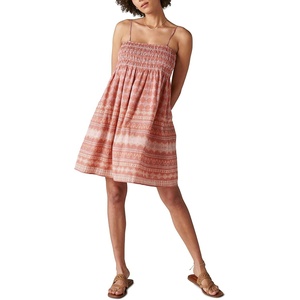 image:imageLucky Brand Womens Lucky Brand Womens Printed Smocked Mini DressAsh Rose Multi